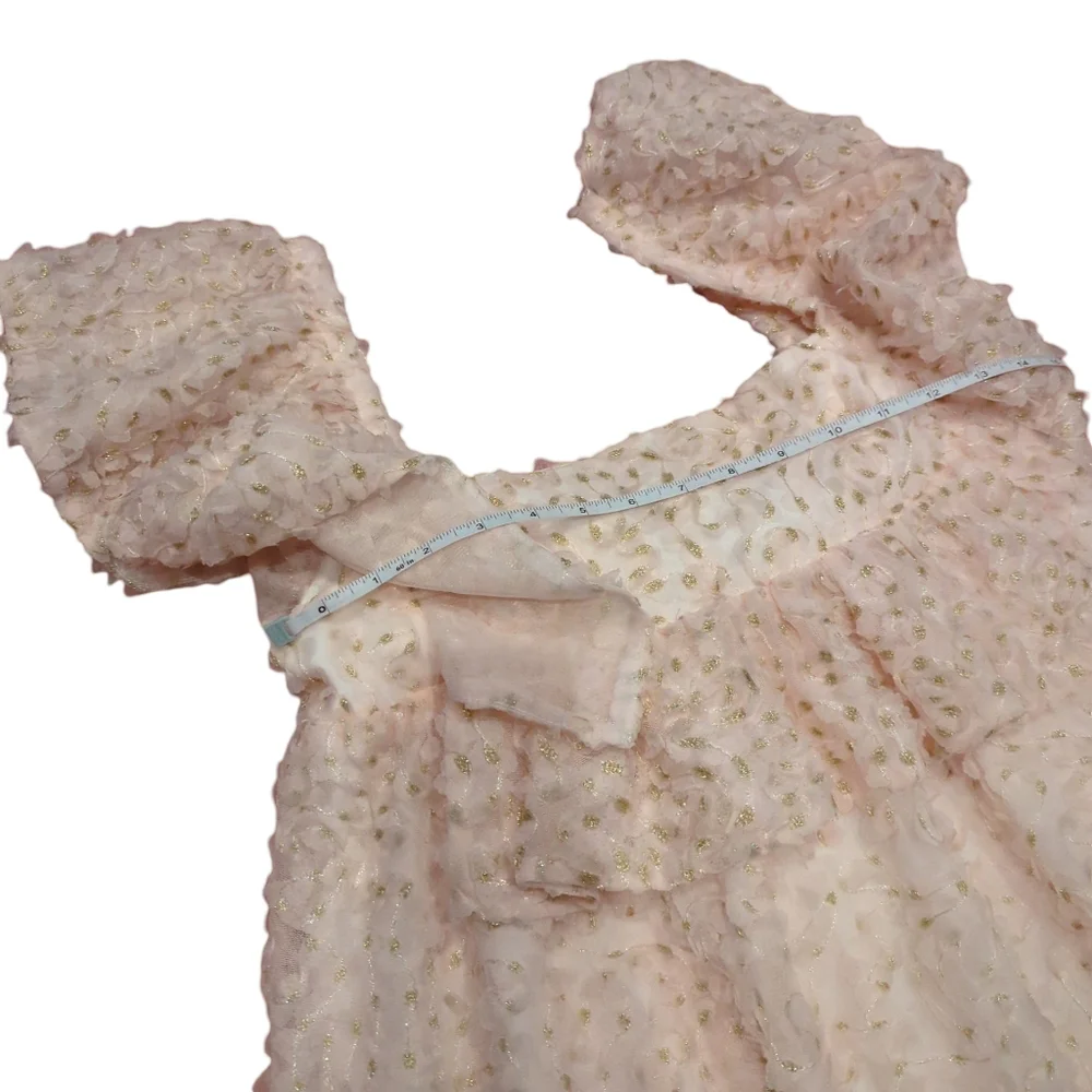 Black Halo Retails $375 Blush pink 3D floral dress - Picture 3 of 6